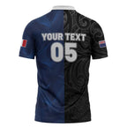 France And New Zealand Rugby Custom Zipper Polo Shirt Les Bleus Rooster With Maori Tiki - Aussie Hoodie