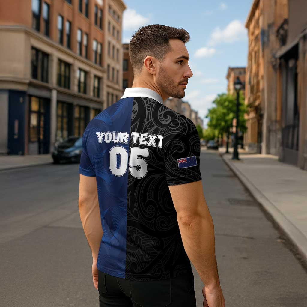 France And New Zealand Rugby Custom Zipper Polo Shirt Les Bleus Rooster With Maori Tiki - Aussie Hoodie