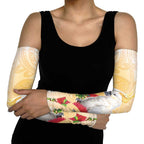 New Zealand Aotearoa Cockatoo Arm Sleeves Maori Pattern With Pohutukawa Flowers