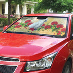 New Zealand Aotearoa Cockatoo Auto Sun Shade Maori Pattern With Pohutukawa Flowers