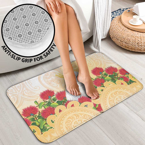 New Zealand Aotearoa Cockatoo Bathroom Set Maori Pattern With Pohutukawa Flowers