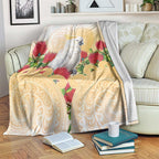 New Zealand Aotearoa Cockatoo Blanket Maori Pattern With Pohutukawa Flowers