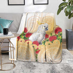 New Zealand Aotearoa Cockatoo Blanket Maori Pattern With Pohutukawa Flowers