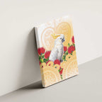 New Zealand Aotearoa Cockatoo Canvas Wall Art Maori Pattern With Pohutukawa Flowers