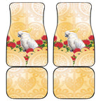 New Zealand Aotearoa Cockatoo Car Mats Maori Pattern With Pohutukawa Flowers