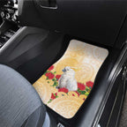 New Zealand Aotearoa Cockatoo Car Mats Maori Pattern With Pohutukawa Flowers
