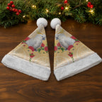 New Zealand Aotearoa Cockatoo Christmas Santa Hat Maori Pattern With Pohutukawa Flowers