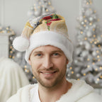 New Zealand Aotearoa Cockatoo Christmas Santa Hat Maori Pattern With Pohutukawa Flowers