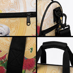 New Zealand Aotearoa Cockatoo Duffle Bag Maori Pattern With Pohutukawa Flowers
