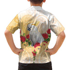 New Zealand Aotearoa Cockatoo Family Matching Mermaid Dress and Hawaiian Shirt Maori Pattern With Pohutukawa Flowers