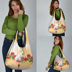 New Zealand Aotearoa Cockatoo Grocery Bag Maori Pattern With Pohutukawa Flowers
