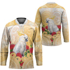 New Zealand Aotearoa Cockatoo Hockey Jersey Maori Pattern With Pohutukawa Flowers