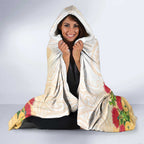 New Zealand Aotearoa Cockatoo Hooded Blanket Maori Pattern With Pohutukawa Flowers