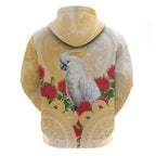 New Zealand Aotearoa Cockatoo Hoodie Maori Pattern With Pohutukawa Flowers