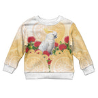 New Zealand Aotearoa Cockatoo Kid Ugly Christmas Sweater Maori Pattern With Pohutukawa Flowers