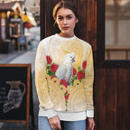 New Zealand Aotearoa Cockatoo Ugly Christmas Sweater Maori Pattern With Pohutukawa Flowers