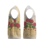New Zealand Aotearoa Cockatoo Christmas Knitted V-Neck Vest Maori Pattern With Pohutukawa Flowers