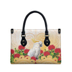 New Zealand Aotearoa Cockatoo Leather Bag Maori Pattern With Pohutukawa Flowers