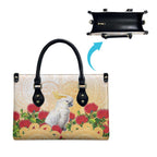 New Zealand Aotearoa Cockatoo Leather Bag Maori Pattern With Pohutukawa Flowers