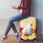 New Zealand Aotearoa Cockatoo Luggage Cover Maori Pattern With Pohutukawa Flowers