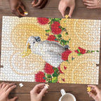 New Zealand Aotearoa Cockatoo Puzzle Maori Pattern With Pohutukawa Flowers
