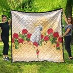 New Zealand Aotearoa Cockatoo Quilt Maori Pattern With Pohutukawa Flowers