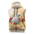New Zealand Aotearoa Cockatoo Sleeveless Hoodie Maori Pattern With Pohutukawa Flowers