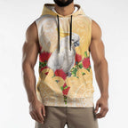 New Zealand Aotearoa Cockatoo Sleeveless Hoodie Maori Pattern With Pohutukawa Flowers