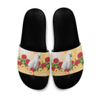 New Zealand Aotearoa Cockatoo Slide Sandals Maori Pattern With Pohutukawa Flowers