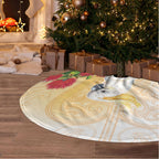 New Zealand Aotearoa Cockatoo Tree Skirt Maori Pattern With Pohutukawa Flowers