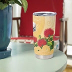 New Zealand Aotearoa Cockatoo Tumbler Cup Maori Pattern With Pohutukawa Flowers