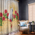 New Zealand Aotearoa Cockatoo Window Curtain Maori Pattern With Pohutukawa Flowers