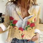 New Zealand Aotearoa Cockatoo Women Casual Shirt Maori Pattern With Pohutukawa Flowers