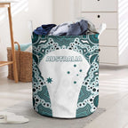 Australia Rugby 2026 Laundry Basket Go Wallabies Aboriginal Pattern White Version - Aussie Hoodie
