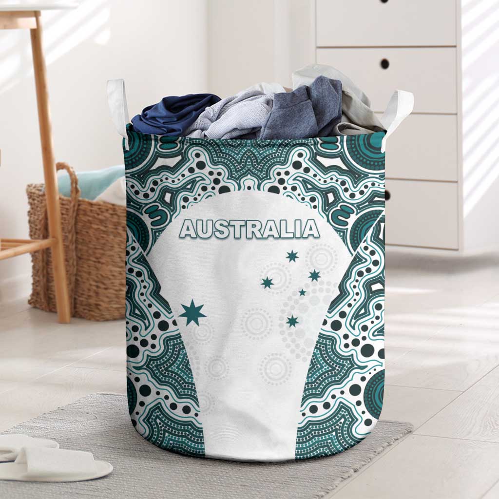 Australia Rugby 2026 Laundry Basket Go Wallabies Aboriginal Pattern White Version - Aussie Hoodie