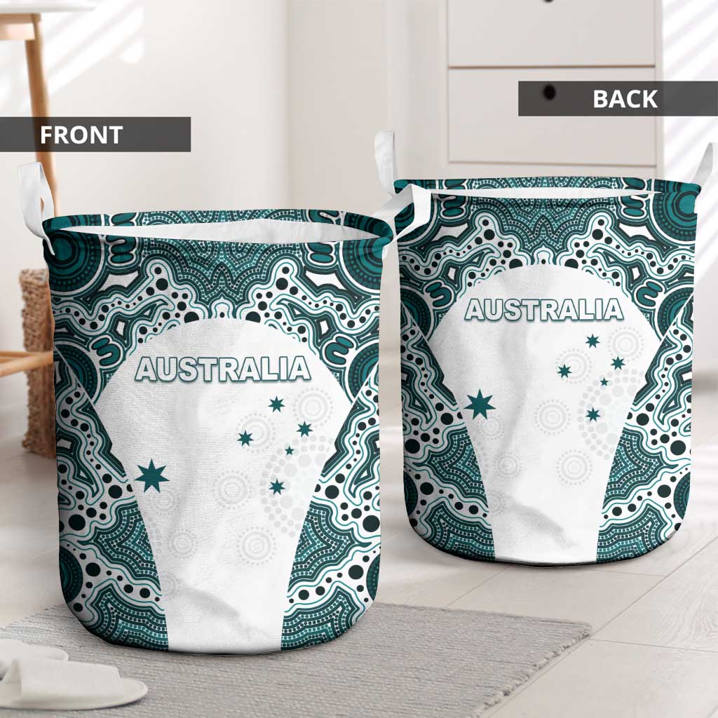 Australia Rugby 2026 Laundry Basket Go Wallabies Aboriginal Pattern White Version - Aussie Hoodie