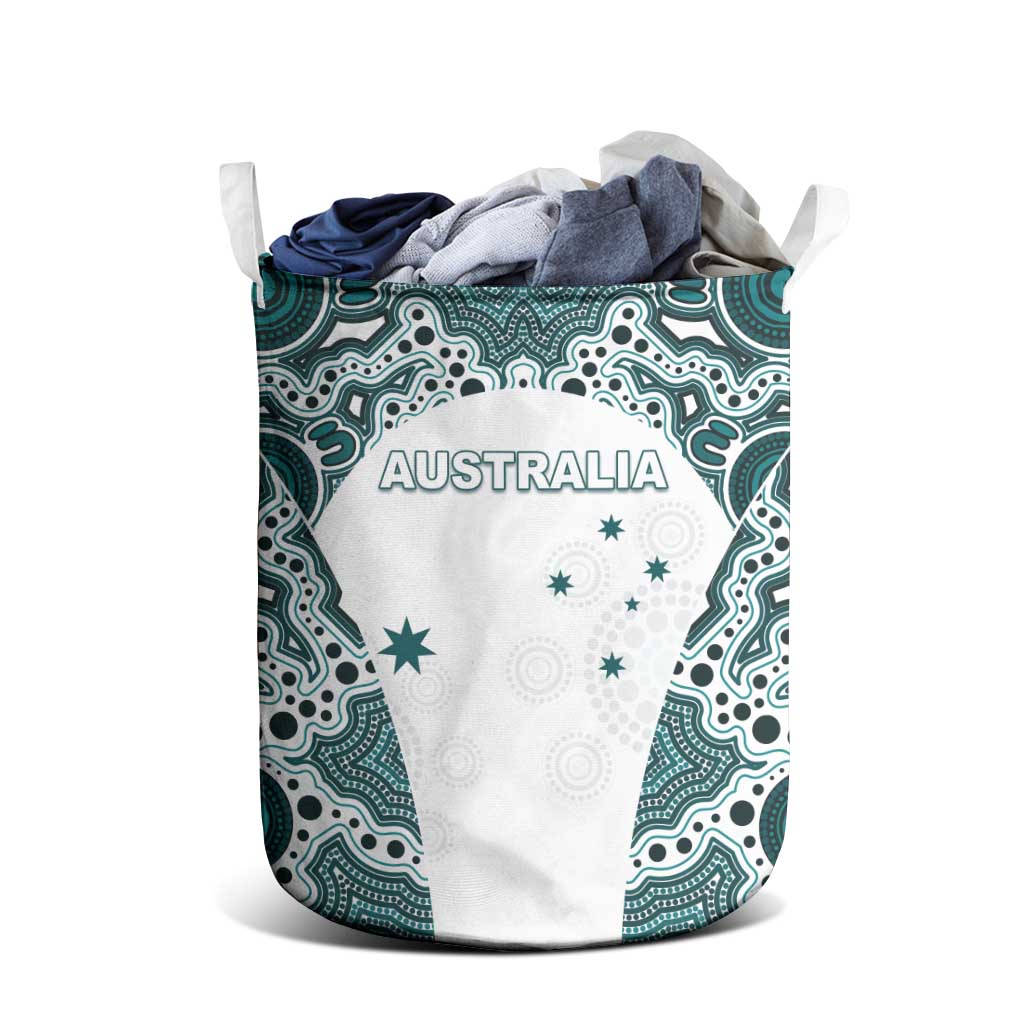 Australia Rugby 2026 Laundry Basket Go Wallabies Aboriginal Pattern White Version - Aussie Hoodie