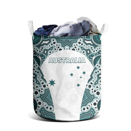 Australia Rugby 2026 Laundry Basket Go Wallabies Aboriginal Pattern White Version - Aussie Hoodie