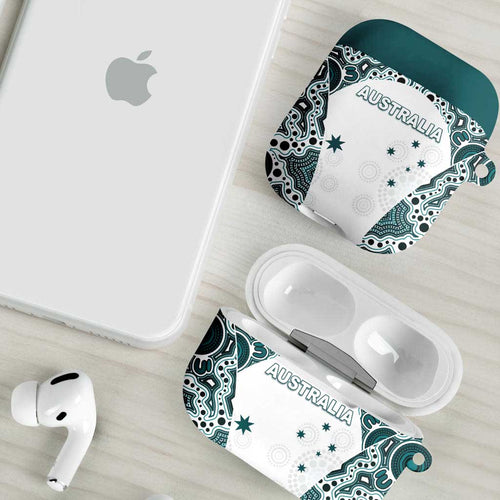Australia Rugby 2026 AirPods Case Go Wallabies Aboriginal Pattern White Version - Aussie Hoodie