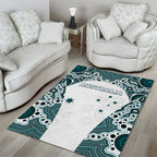 Australia Rugby 2026 Area Rug Go Wallabies Aboriginal Pattern White Version - Aussie Hoodie