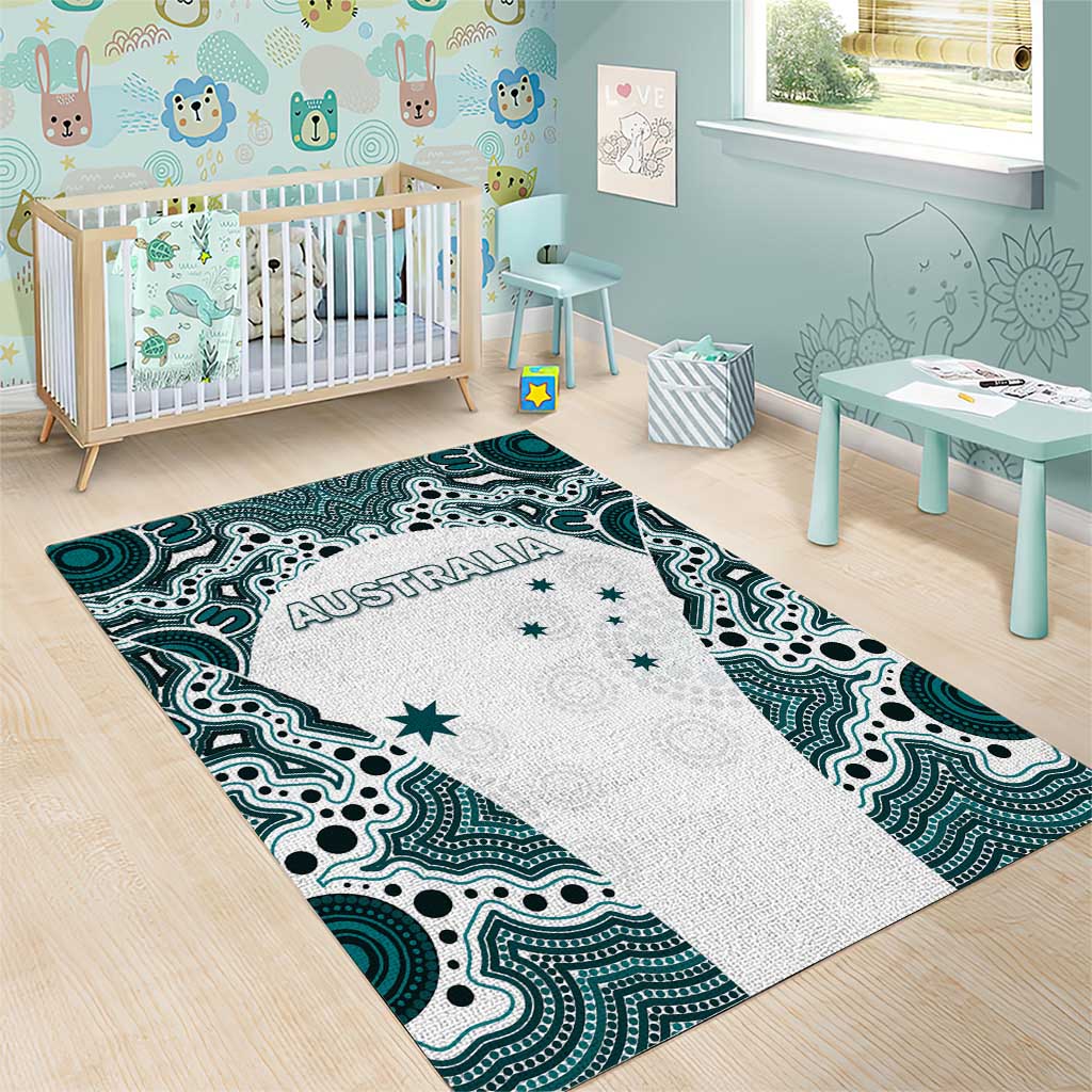Australia Rugby 2026 Area Rug Go Wallabies Aboriginal Pattern White Version - Aussie Hoodie