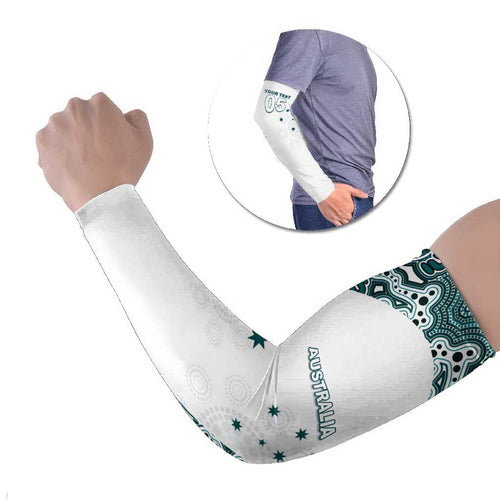 Custom Australia Rugby 2026 Arm Sleeves Go Wallabies Aboriginal Pattern White Version - Aussie Hoodie