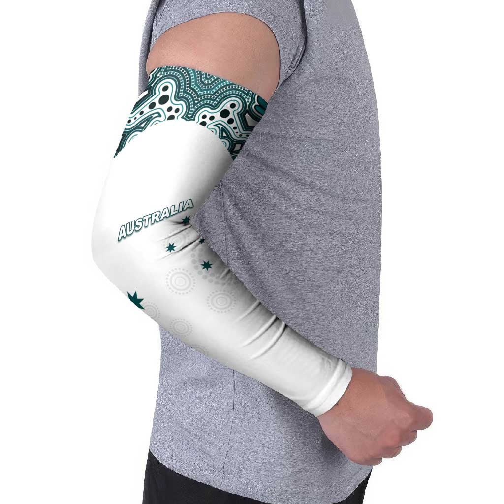 Custom Australia Rugby 2026 Arm Sleeves Go Wallabies Aboriginal Pattern White Version - Aussie Hoodie