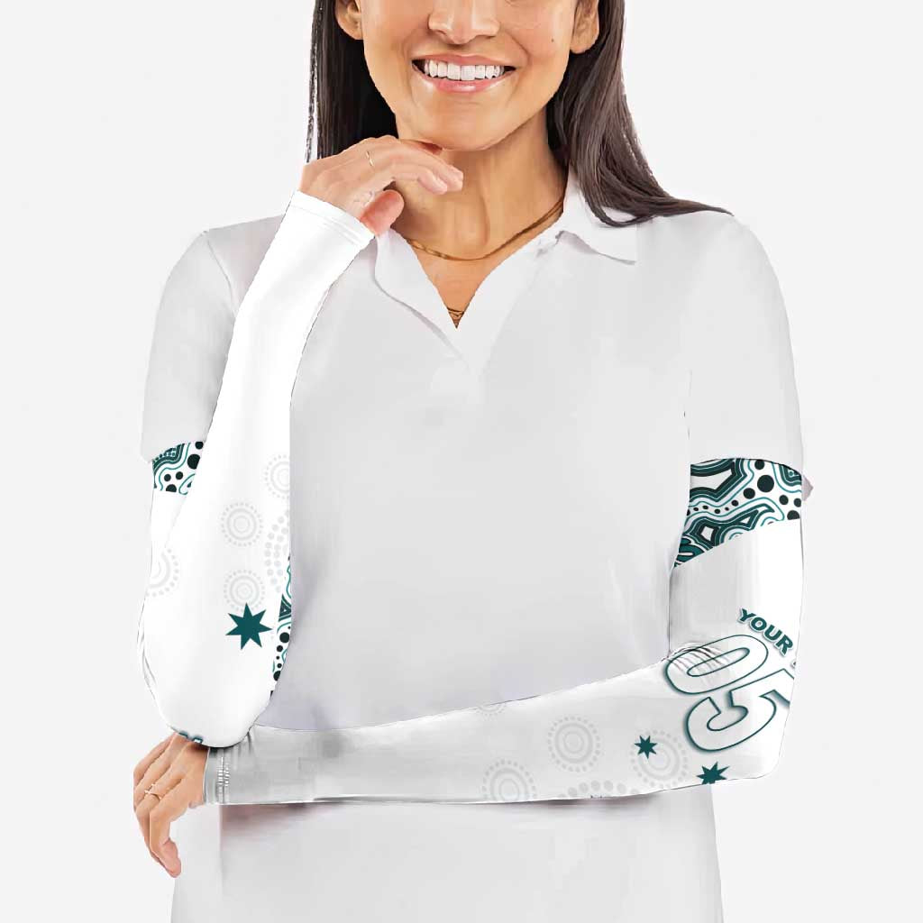 Custom Australia Rugby 2026 Arm Sleeves Go Wallabies Aboriginal Pattern White Version - Aussie Hoodie