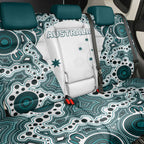 Australia Rugby 2026 Back Car Seat Cover Go Wallabies Aboriginal Pattern White Version - Aussie Hoodie