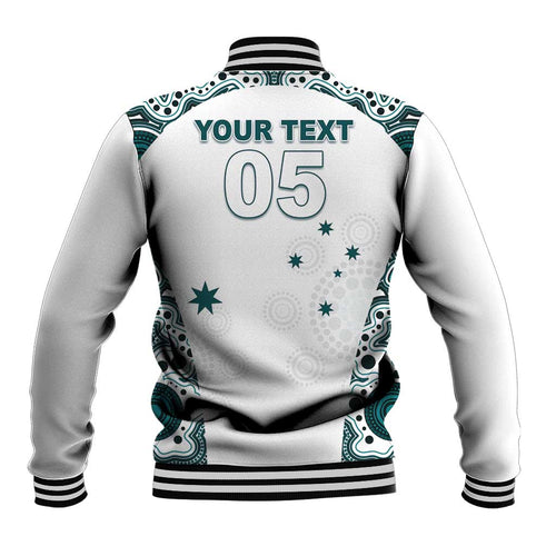 Custom Australia Rugby 2026 Baseball Jacket Go Wallabies Aboriginal Pattern White Version - Aussie Hoodie