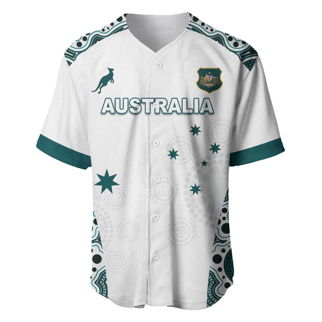 Custom Australia Rugby 2026 Baseball Jersey Go Wallabies Aboriginal Pattern White Version - Aussie Hoodie