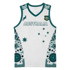 Custom Australia Rugby 2026 Basketball Jersey Go Wallabies Aboriginal Pattern White Version - Aussie Hoodie