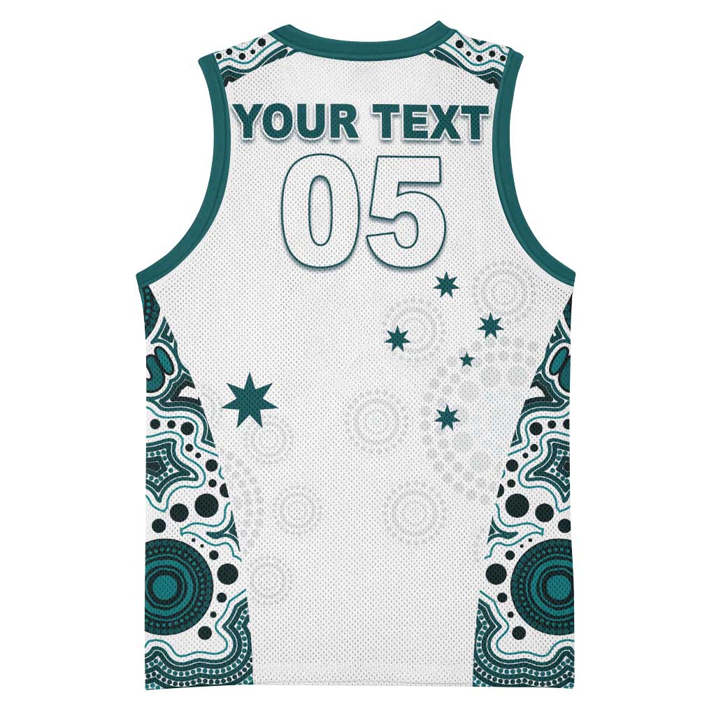 Custom Australia Rugby 2026 Basketball Jersey Go Wallabies Aboriginal Pattern White Version - Aussie Hoodie