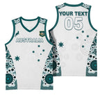Custom Australia Rugby 2026 Basketball Jersey Go Wallabies Aboriginal Pattern White Version - Aussie Hoodie